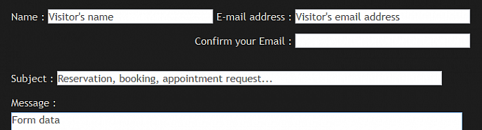 Your visitor can contact you via the contact form.